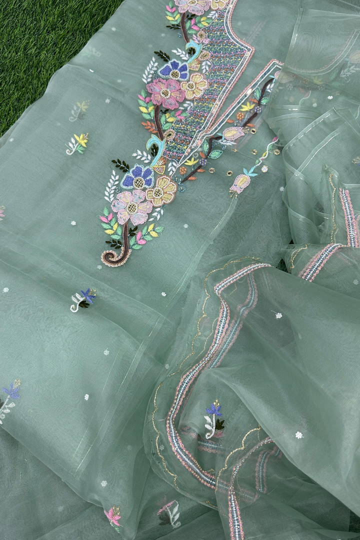 Pure Soft Organza Silk Suit Set β Handcrafted Luxury