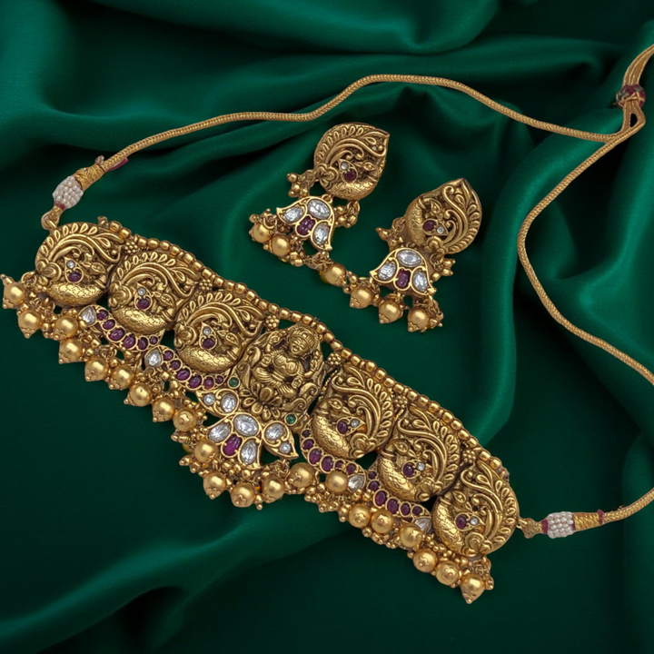 Antique Lakshmi Choker Set – Traditional South Indian Temple Jewellery