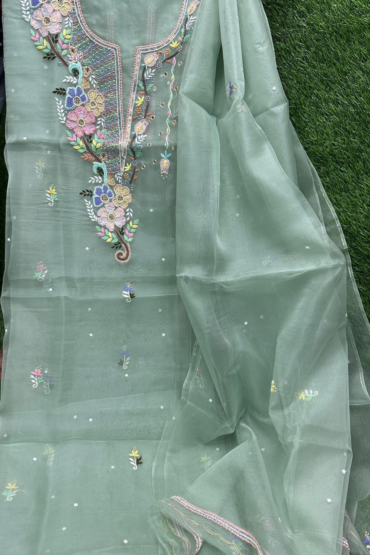 Pure Soft Organza Silk Suit Set – Handcrafted Luxury