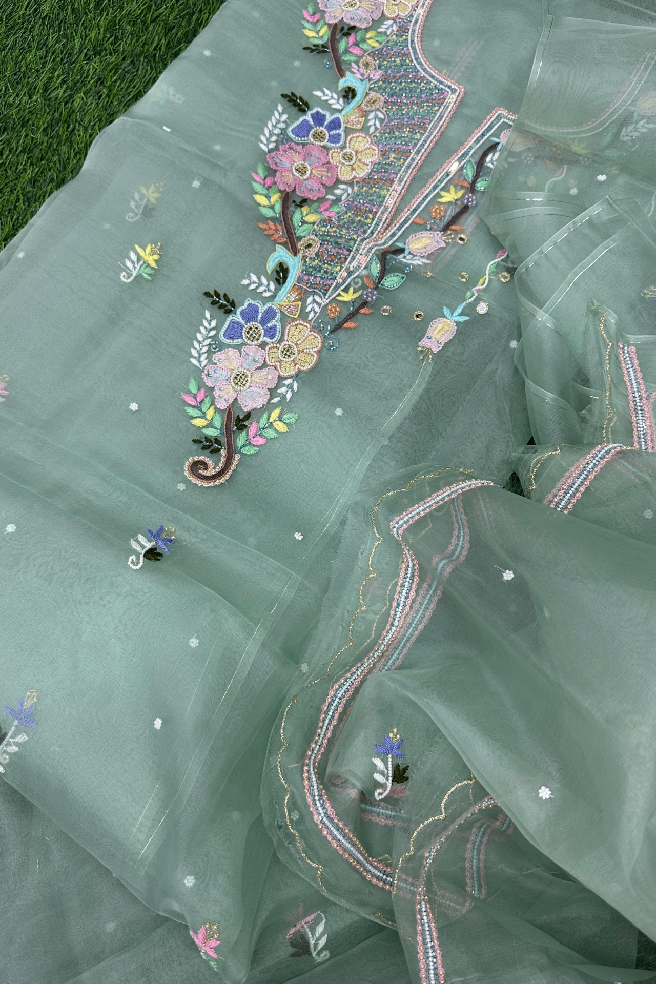 Pure Soft Organza Silk Suit Set – Handcrafted Luxury